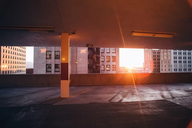 architecture, buildings, car lot, ceiling, city, concrete floor, parking, parking area, parking deck, parking lot, sun glare, urban, windows, parking lot, parking lot, parking lot, parking lot, parking lot. How to estimate parking lot striping jobs without walking the lot twice