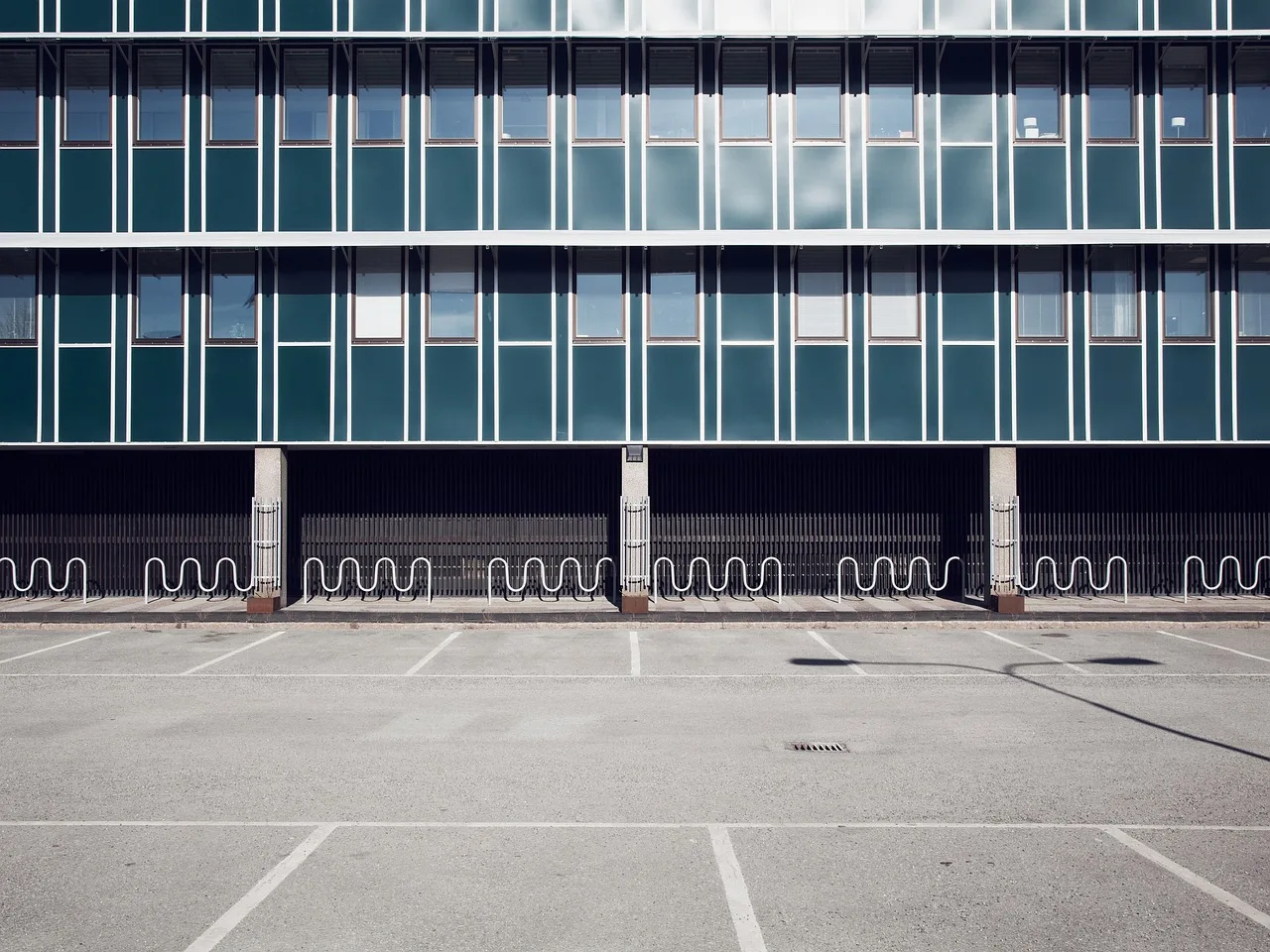 architecture, building, glass, parking lot, windows, parking lot, parking lot, parking lot, parking lot, parking lot. Parking Lot Striping: Organize Compliance Tasks